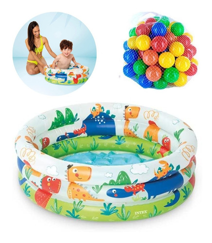 Piscina De Bolinhas Bichos Intex 40 Litros  + 50 Bolinhas