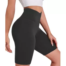 Short Mujer Biker Deportivo Algodón Tiro Alto Pretina Ancha