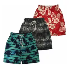 Kit 05 Shorts / Bermudas Surf Estampadas Infantil Masculino 