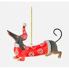 Adorno Buena Suerte Navidad Dachshund Perro Salchicha Árbol