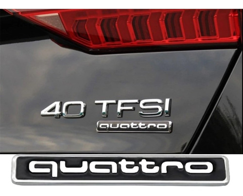 Emblema Quattro Audi A4 2019 En Adelante Cromado/negro Foto 3