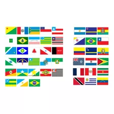 Adesivos Estados Brasileiros E Países América Do Sul 9x6 Cm