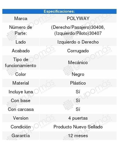 Espejo Mecnico Corrugado Volkswagen Pointer 2003 2004 2005 Foto 3