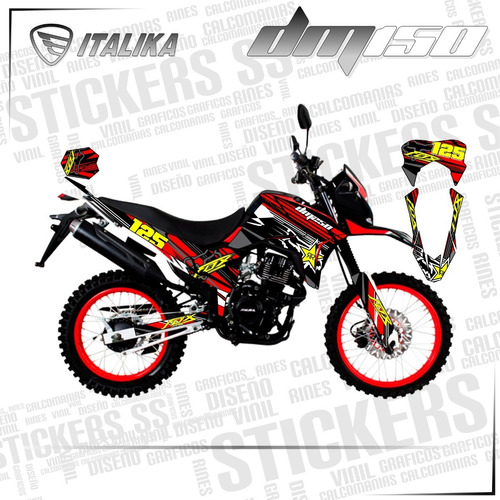 Kit Stickers Dm150 2018 Graficos Vinil Italika Ss Wrapping Foto 9