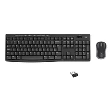 Teclado E Mouse Sem Fio Mk270 Preto Logitech Kit Combo