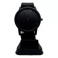 Reloj De Hombre Minimalista Moderno Malla Negra Eco Cuero 