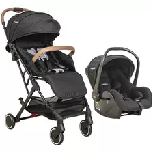 Travel System Carrinho Sprint Com Bebê Conforto Preto Kiddo