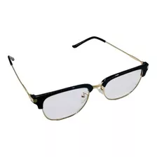 Óculos Armação P/ Grau Clubmaster Retro Dourada