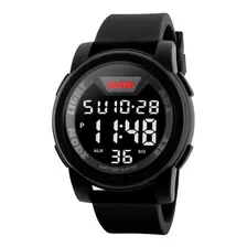 Skmei - Reloj Digital 1218bk Para Hombre Color De La Correa Negro Color Del Bisel Negro Color Del Fondo Negro