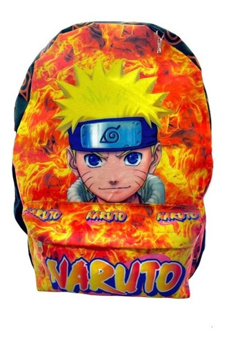 Mochila Naruto Juvenil Costas Escolar Bolsa + Brinde