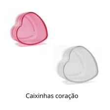 50 Caixinha Coração De Acrílico 4x4cm