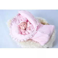 Kit Saída Maternidade Menina Rosa Inverno De Plush