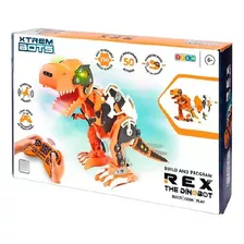 Brinquedo Dino X Trem Bots Fun Divirta Se F00980 Cor Laranja