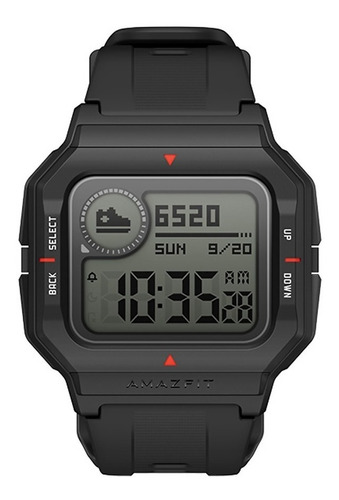 Smartwatch Amazfit Sport Neo 1.2  Caja De  Plástico  Black, Malla  Black De  Pur A2001