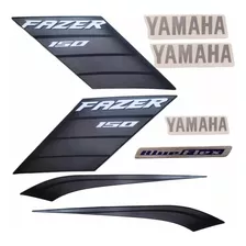 Kit Adesivo Faixas Yamaha Fazer 150 Ubs 2022 2023 Preta