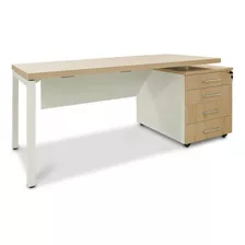 Escritorio Nexus Con Cajonero Y Patas Metálicas - 136cm 