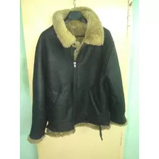 Campera Cuero Napalan Oso Bomber Piel Corderito