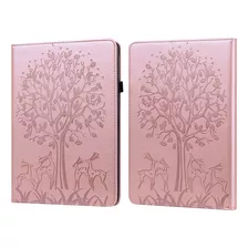 Funda De Tablet Pink Tree & Deer Para Amazon Kindle Paperwhi