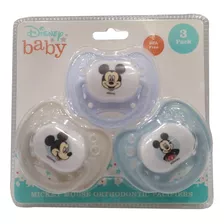 Chupón Ortodóntico Disney Baby Mickie 3pz Azul Gris Período De Edad 0 + Meses