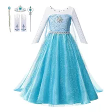 Disfraz Vestido Princesa Elsa Frozen Con Accesorios