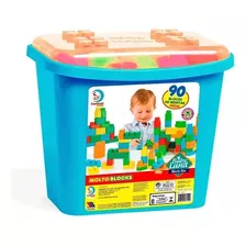 Blocos Montar Baby Land Box Azul 90 Peças