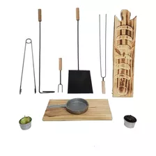 Set Asado Parrilla Kit Asador X10 Unidades Juego Asador