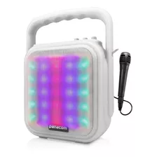 Parlante Portatil Bluetooth Panacom Bateria Interna Karaoke Con Microfono Usb Sd Color Blanco