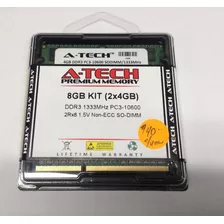 Kit Memoria Ram A-tech 8gb (2x4gb) Ddr3 1333mhz Para Laptops