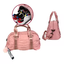 Bolsa Mala Esportiva Rosa + Alça Transversal C Bolso P Tenis