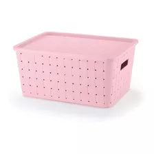 Cesto Organizador Prático De 21 Litros - 4 Cores Cor Rosa