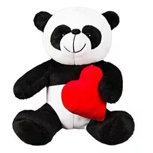 Urso De Pelúcia Panda Pandinha Com Coração 16 Cm - Namorada