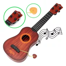 Mini Violão Brinquedo Ukulele Infantil Cordas Aço + Palheta