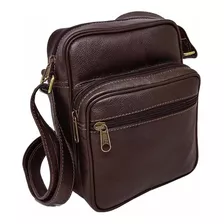 Bolsa Masculina Tiracolo Carteiro De Couro Legítimo Bovino