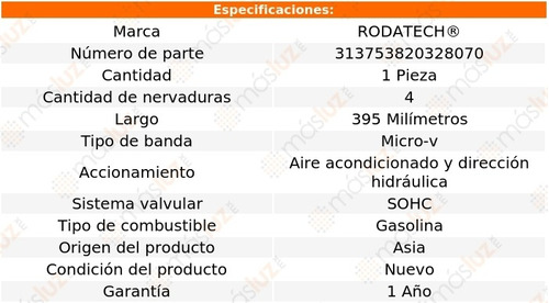 (1) Banda Accesorios Micro-v Protege 1.8l 4 Cil 90/03 Foto 2