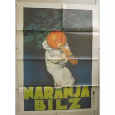Antiguo Afiche Naranja Bilz / A. Lucien Mauzan / Unico