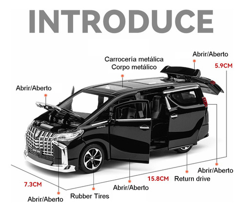 Toyota Alphard Miniatura Metal Coche Adornos Coleccionables Foto 2