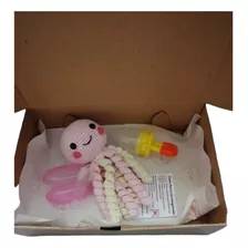 Caja Regalo Baby Shower Pulpo De Apego Chupete Fruta Cepillo