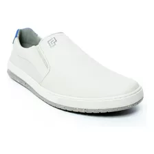 Sapatênis Couro Freeway Track 03 Slip On Branco - Conforto