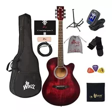 Guitarra Acústica: Guitarra Acústica Winzz Paquete De Inicio