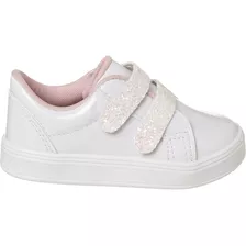 Tênis Tininha Menina Casual Gliter Branco