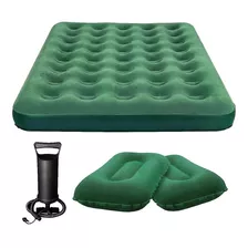 Colchón Inflable 2 Plazas + Almohadas + Inflador