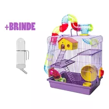 Gaiola De Hamster Com Casa Grande Completa 3 Andares Tubo