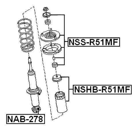 2 Bujes Amortiguador Delantero Nissan Pathfinder R51 05-2014 Foto 2