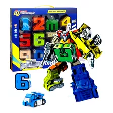 Brinquedo Super Números Transformam Em Carrinhos E 3 Robôs