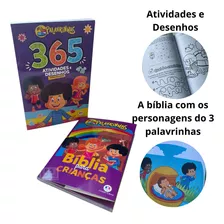 Bíblia Para Crianças E Livro Devocional 365 Atividades E Desenhos - 3 Palavrinhas Capa Brochura - Ciranda Cultural