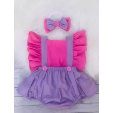 Roupa Infantil Personalizada Menina Boo Com Turbante Top