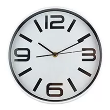 Reloj De Pared Blanco/esfera Blanca 25cm.