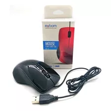 Mouse Com Cabo Usb Óptico 1000dpis Exbom Ms47 Preto Piano