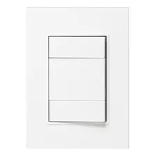 Plaqueta Llave Luz Bauhaus Mod Doble Y 2 Simples Blanco