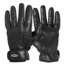 Guantes Motociclista De Piel Para Frio Termico Wkl 1990 Color Negro Talla S